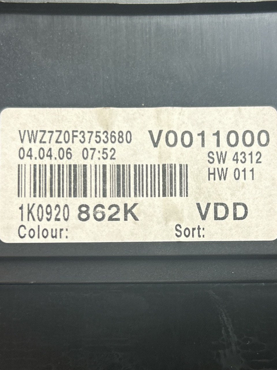 Tachimetro / Contachilometri Volkswagen Golf V 1.9 Diesel (2004 > 2008) cod.1K0920862K - F&P CRASH SRLS - Ricambi Usati