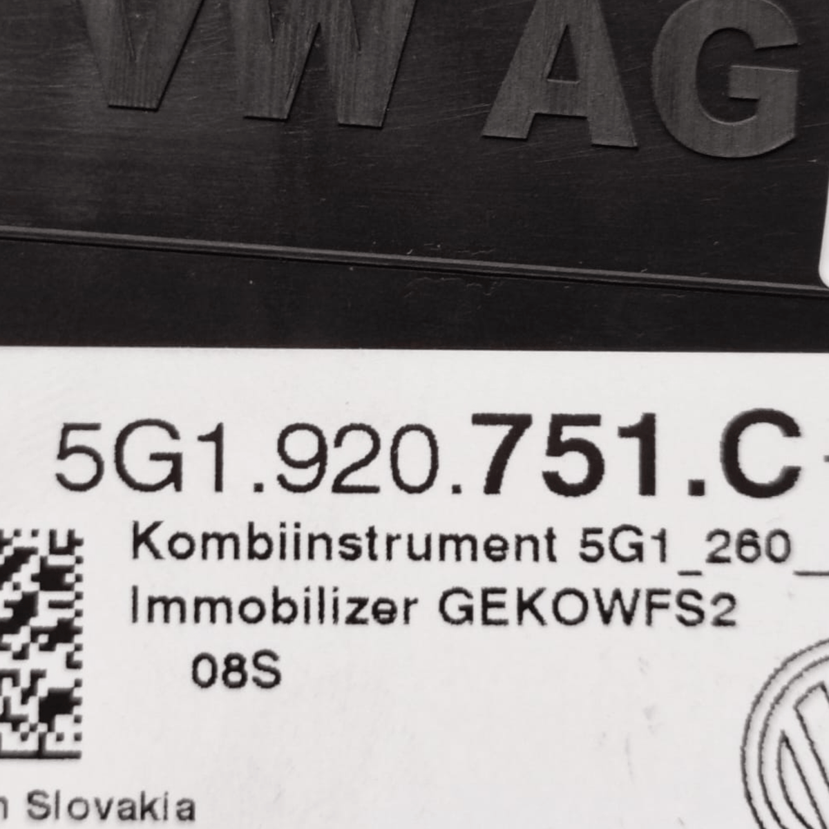 Speedometer / Odometer Volkswagen Golf 7.5 2.0 Diesel COD: 5G1920751C (2017>) - F&P CRASH SRLS - Used Parts