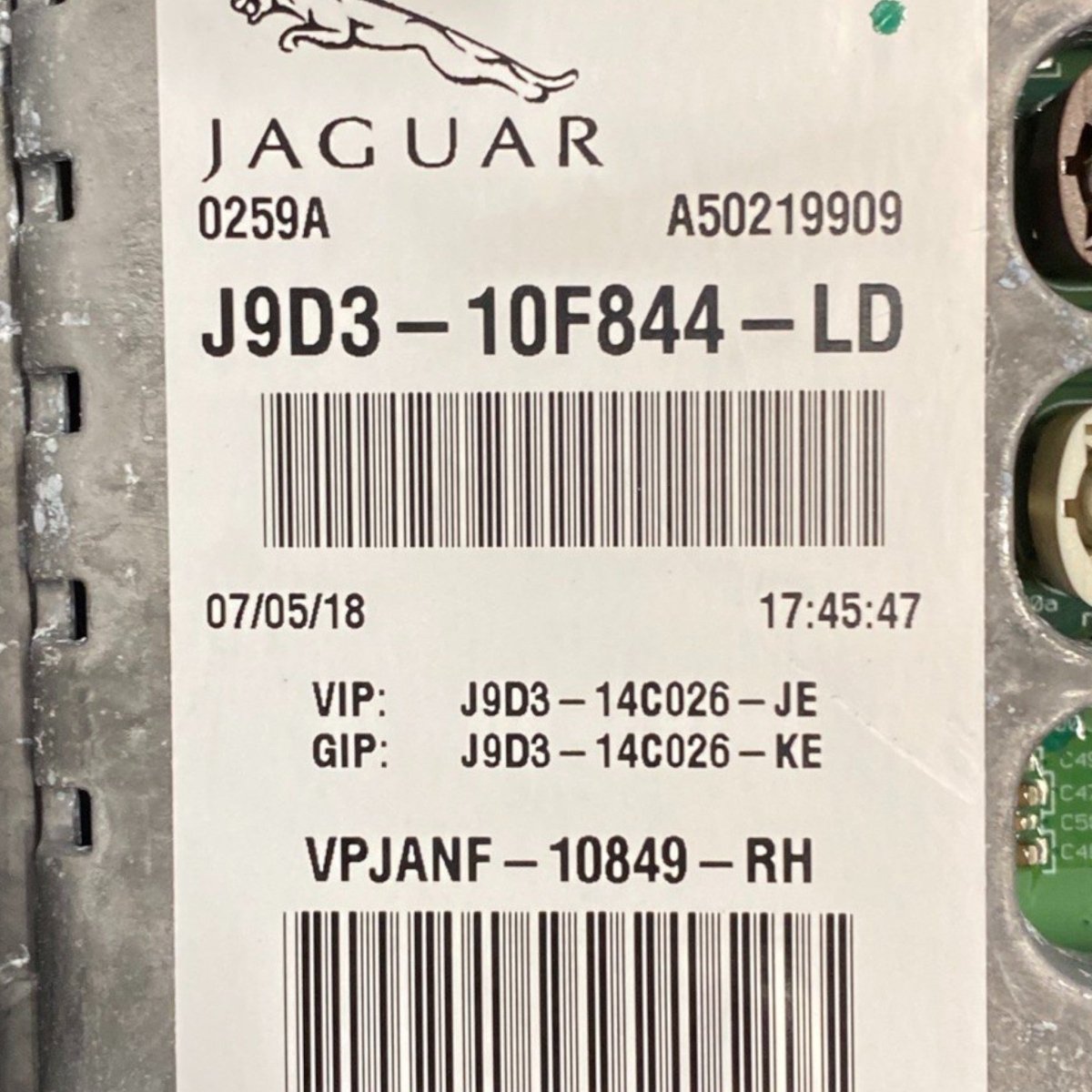 Tachimetro digitale / virtual cockpit jaguar i - pace elettrico Cod: j9d3 - 10f844 - ld (2018 - ) - F&P CRASH SRLS - Ricambi Usati