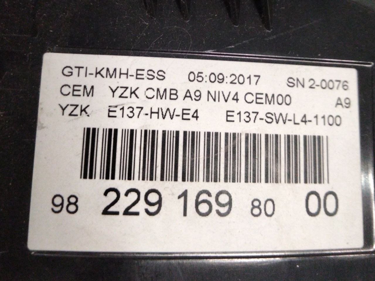 Tachimetro Peugeot 2008 1.2 Benzina(2013 - 2019)cod.9816242580 - 9822916980/ Contachilometri / Quadro Strumenti - F&P CRASH SRLS - Ricambi Usati