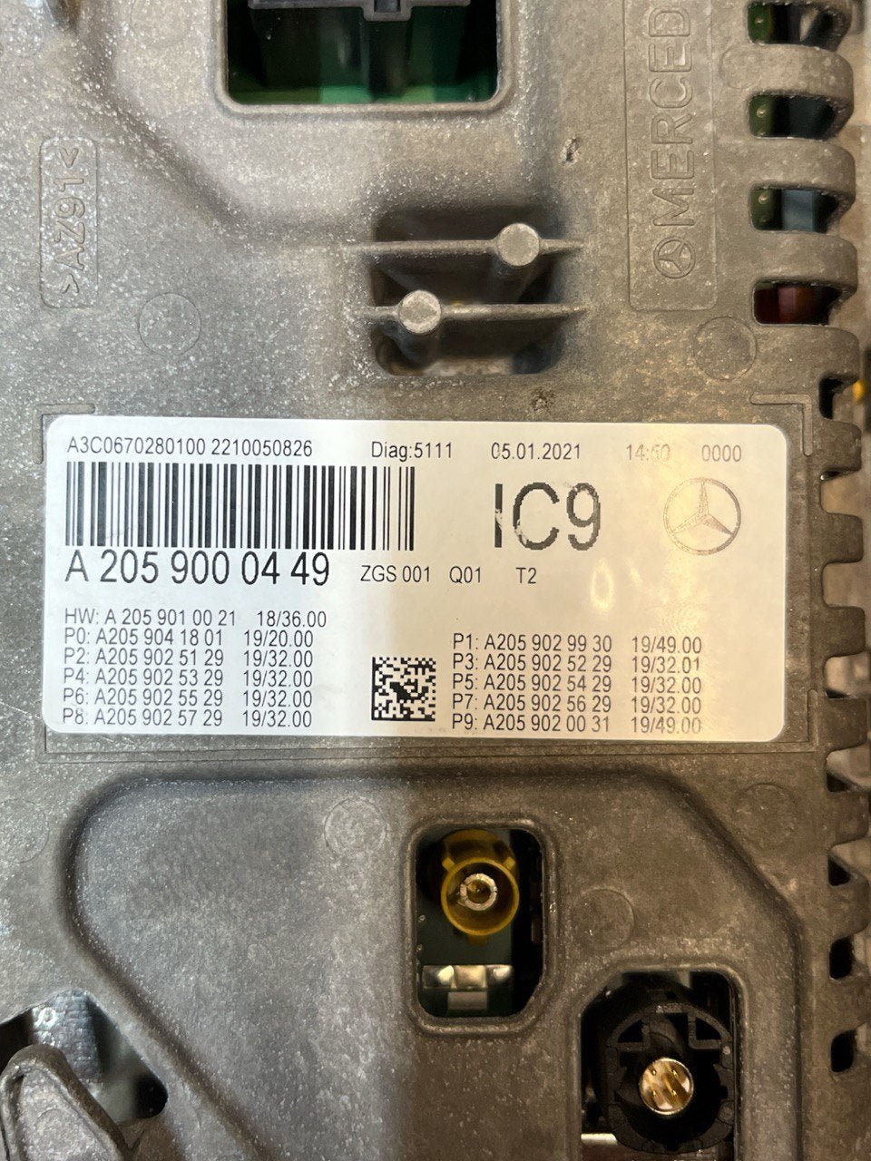 Speedometer / Instrument Panel / Odometer / Virtual Digital Cockpit Mercedes - Benz Glc X253 2.0 Diesel Hybrid (2015 to 2022) code: A2059000449 - F&P CRASH SRLS - Used Parts
