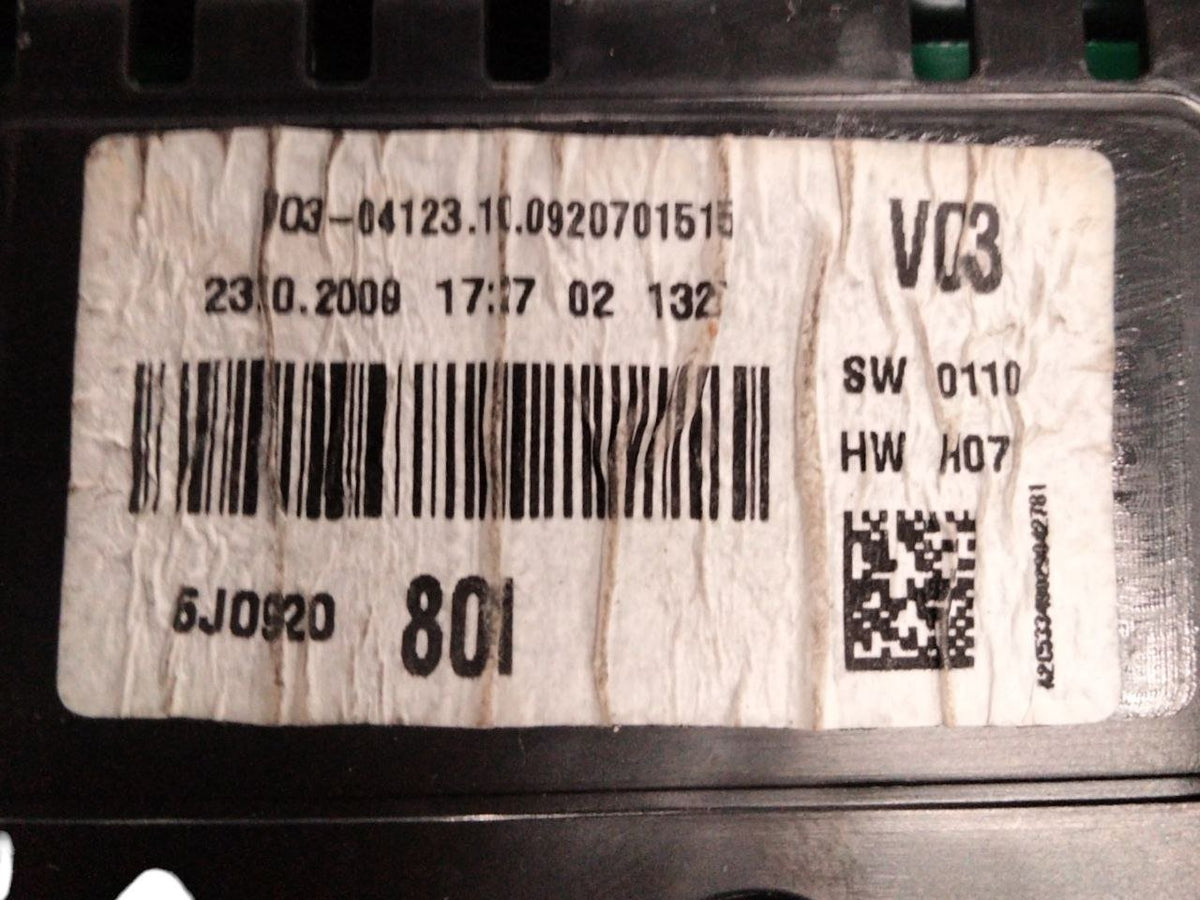 Seat Ibiza 6J 1.2 Petrol Speedometer (2008 - 2017) code 6J0920801 / Instrument Panel / Odometer - F&P CRASH SRLS - Used Parts
