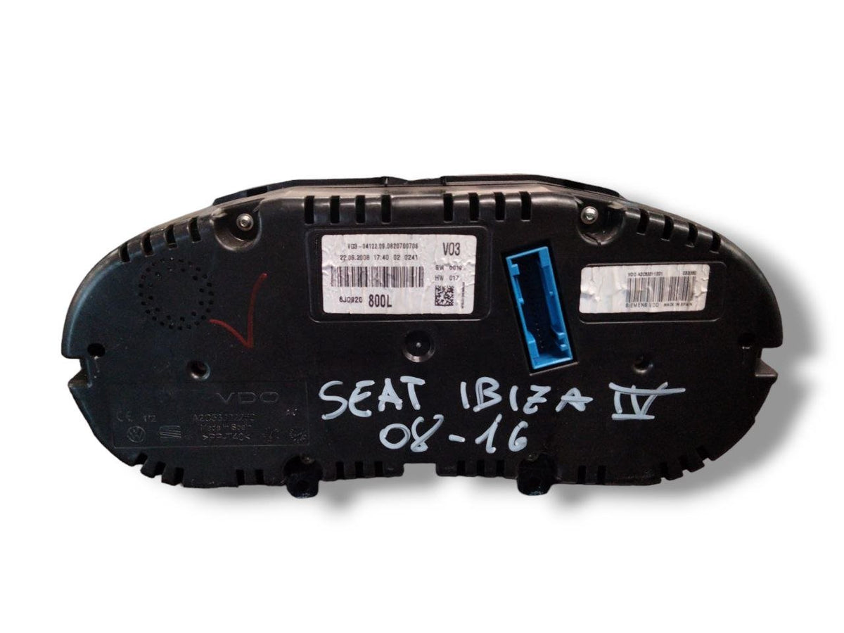 Speedometer Seat Ibiza IV 6J 1.4 Tdi (2008 - 2017)cod.6J0920800L /Odometer/Instrument Panel - F&P CRASH SRLS - Used Parts