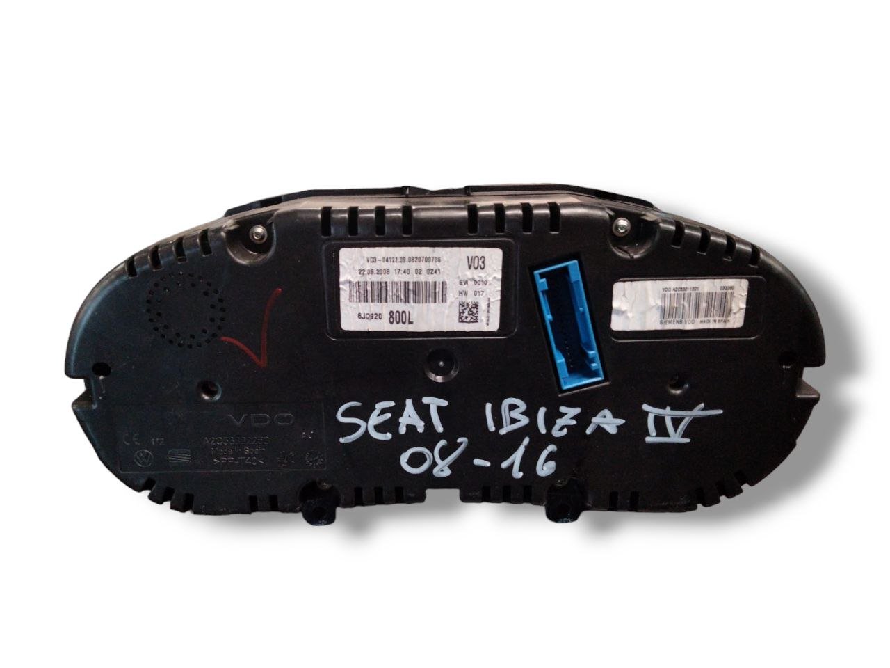 Speedometer Seat Ibiza IV 6J 1.4 Tdi (2008 - 2017)cod.6J0920800L /Odometer/Instrument Panel - F&P CRASH SRLS - Used Parts