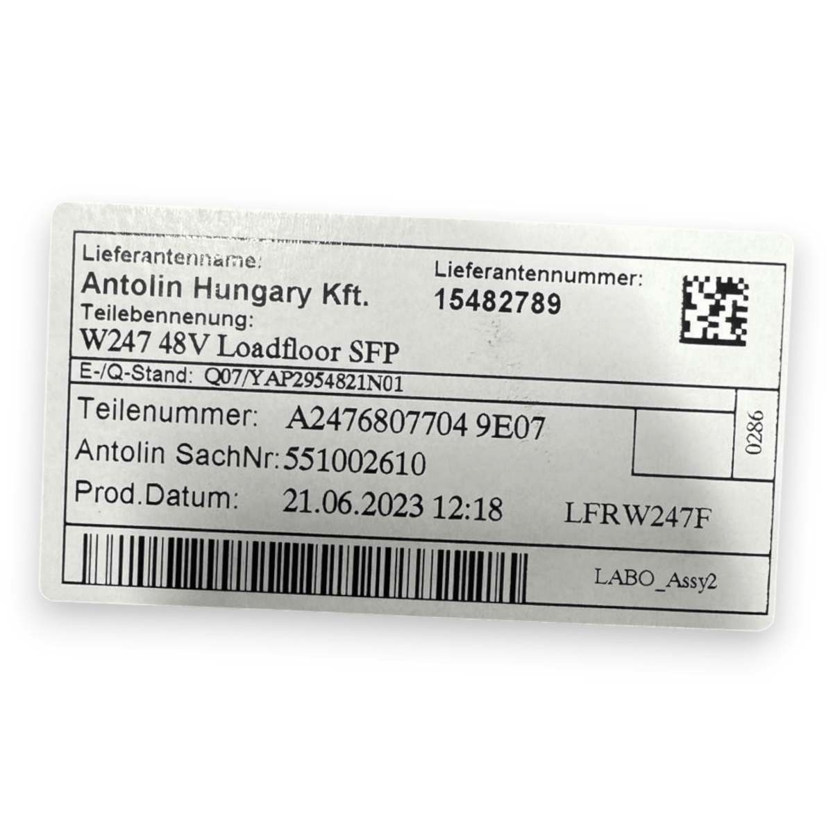 Tappeto / ripiano bagagliaio Mercedes - Benz GLA (H247) cod.a2476807704 (2020 - ) - F&P CRASH SRL - Ricambi Usati