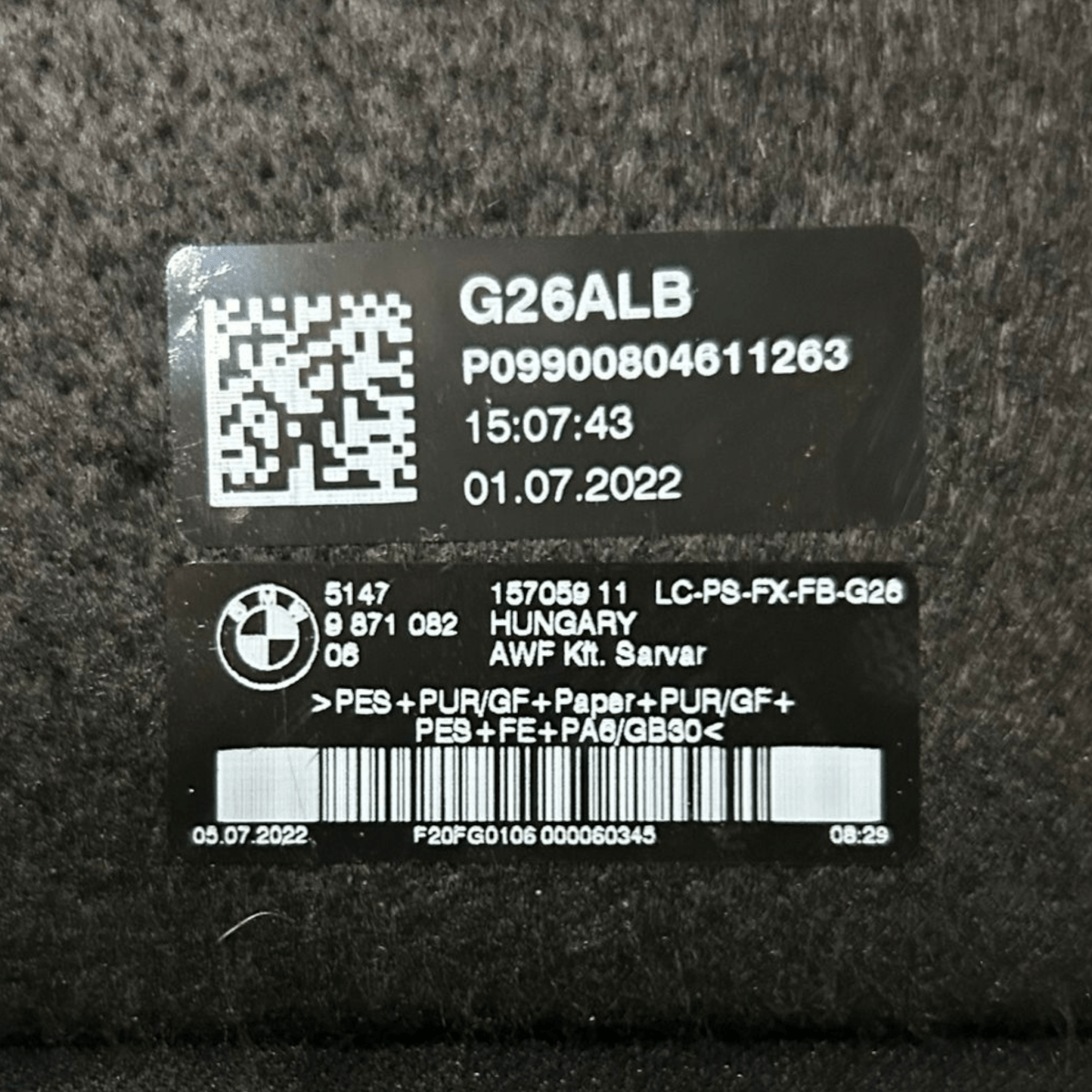 Tappeto / ripiano bme serie 4 g26 cod:9871082 (2020 >) - F&P CRASH SRL - Ricambi Usati