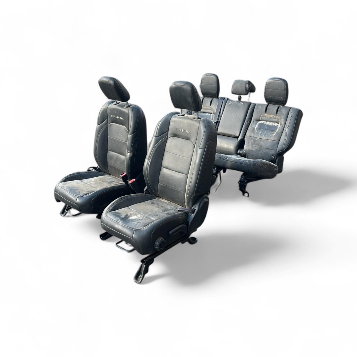 Tappezzeria / sedili in pelle neri Jeep Wrangler (JL) (4xe) (2017 > ) (sahara) - F&P CRASH SRLS - Ricambi Usati