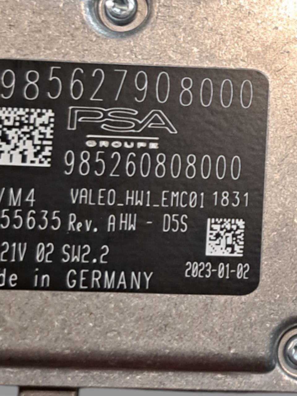 Telecamera Anteriore Peugeot 308 ( 2020 >) COD:9852608080 - 9856279080 - F&P CRASH SRLS - Ricambi Usati