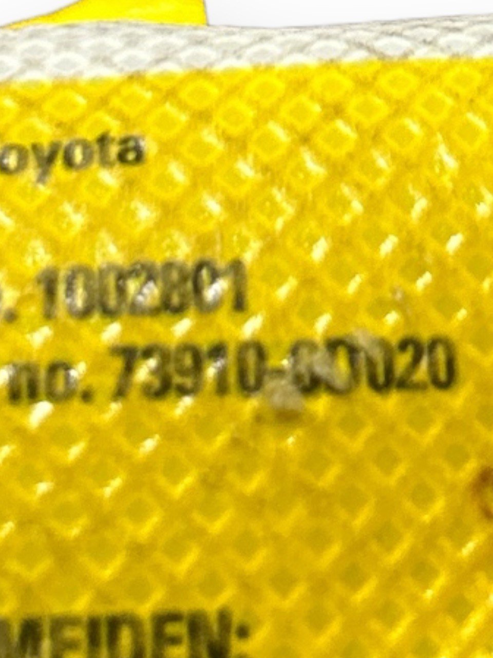Toyota Yaris 1.4 Diesel (2005 > 2011) cod . 73910 - 0D020 Airbag Sedile Anteriore Destro - F&P CRASH SRLS - Ricambi Usati