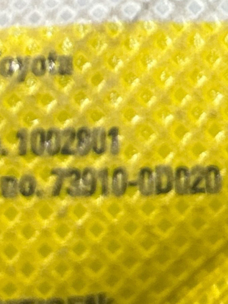 Toyota Yaris 1.4 Diesel (2005 > 2011) code . 73910 - 0D020 Right Front Seat Airbag - F&P CRASH SRLS - Used Parts