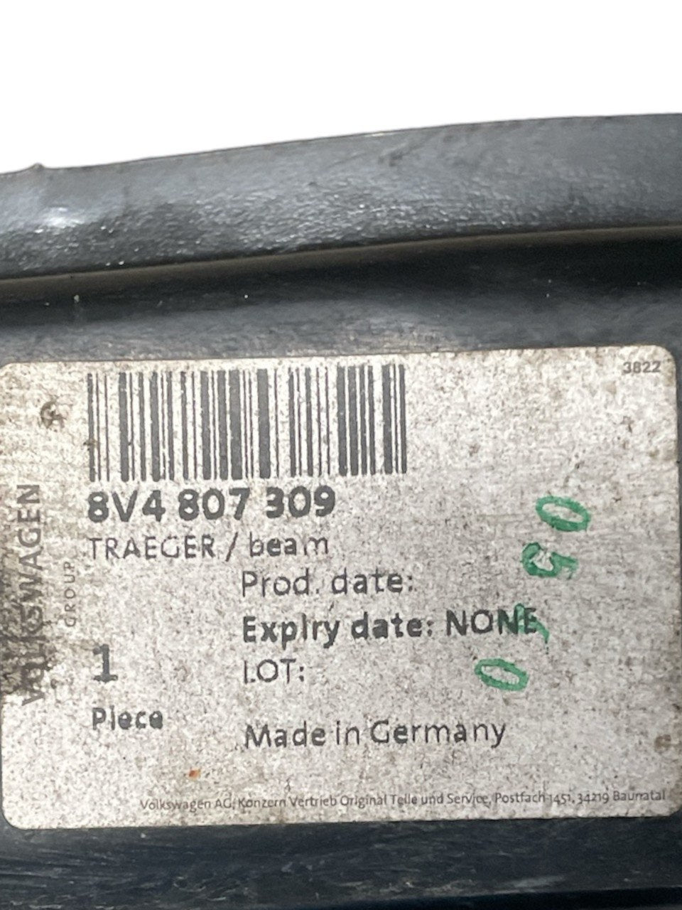 Traversa Paraurti Anteriore Audi A3 8V cod:8V4807309 ( 2015 - 2020 ) - F&P CRASH SRLS - Ricambi Usati