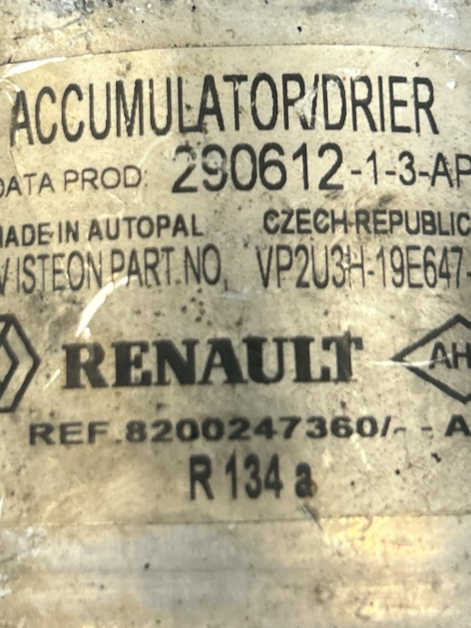 Air Conditioning Tube Renault Kangoo cod.8200247360 1.5 Diesel (2008 > 2021) + Accumulator / Dryer - F&P CRASH SRLS - Used Parts