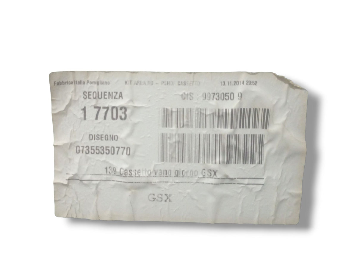 Compartment / Glove box for Fiat Panda (2015) code: 07355350770 - F&P CRASH SRLS - Used Parts