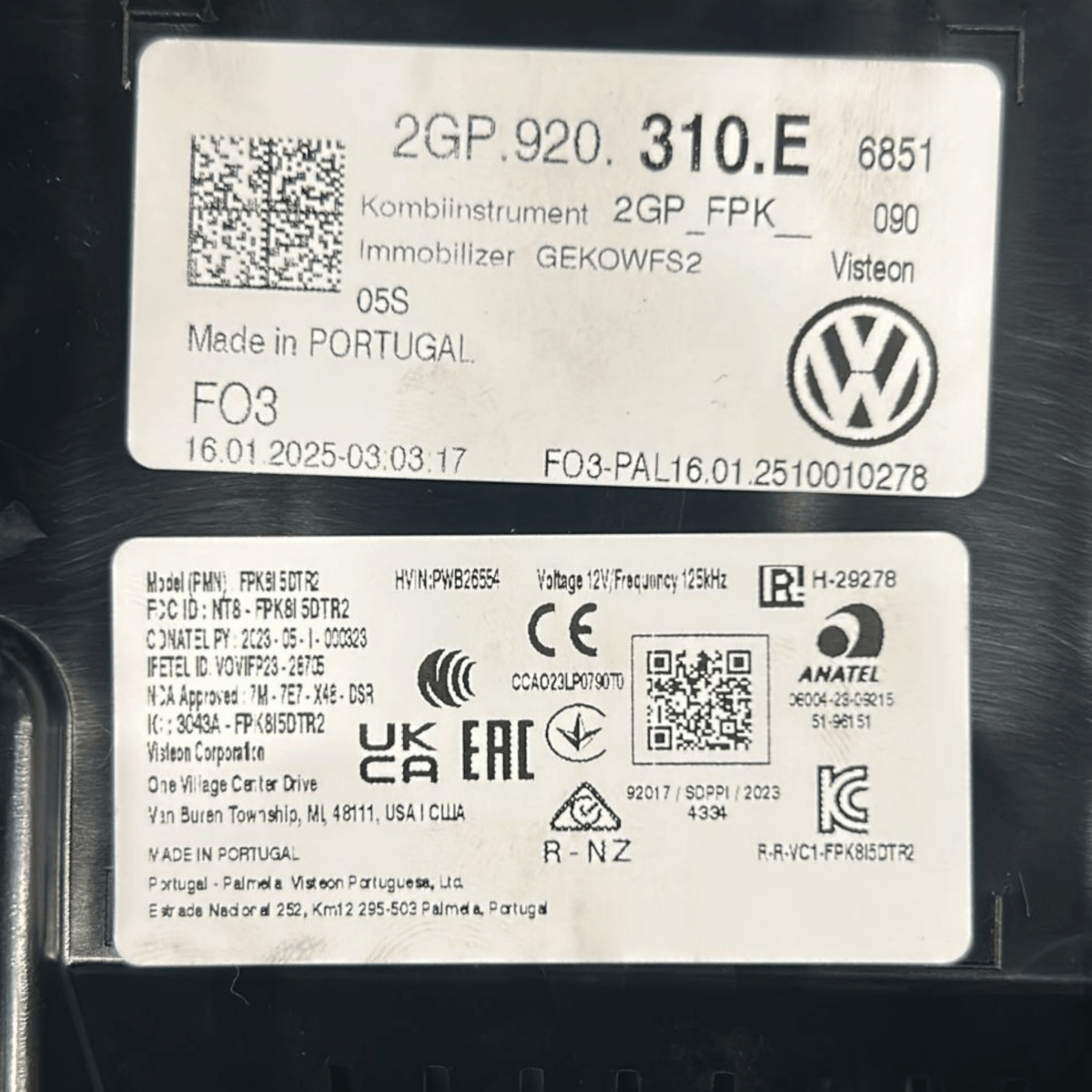 Virtual cockpit / tachimetro volkswagen taigo 1.0 benzina cod:2GP920310E (2021 >) - F&P CRASH SRLS - Ricambi Usati