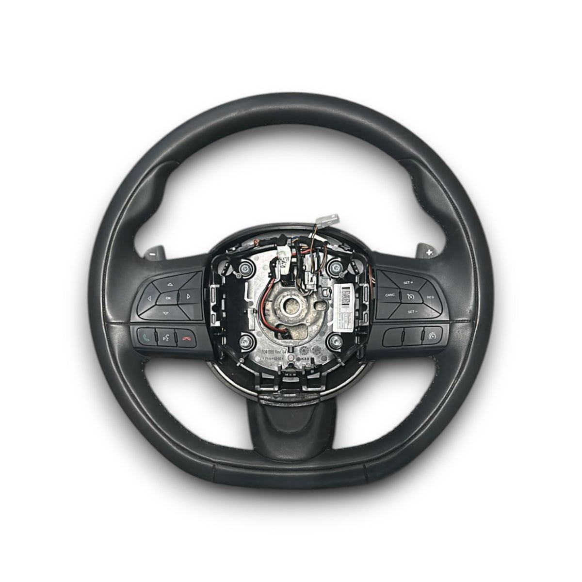 Volante / Sterzo Piatto In Pelle Fiat 500 X cod.1041989 (2014 &gt; ) + Comandi Al Volante E Palette - F&amp;P CRASH SRLS - Ricambi Usati