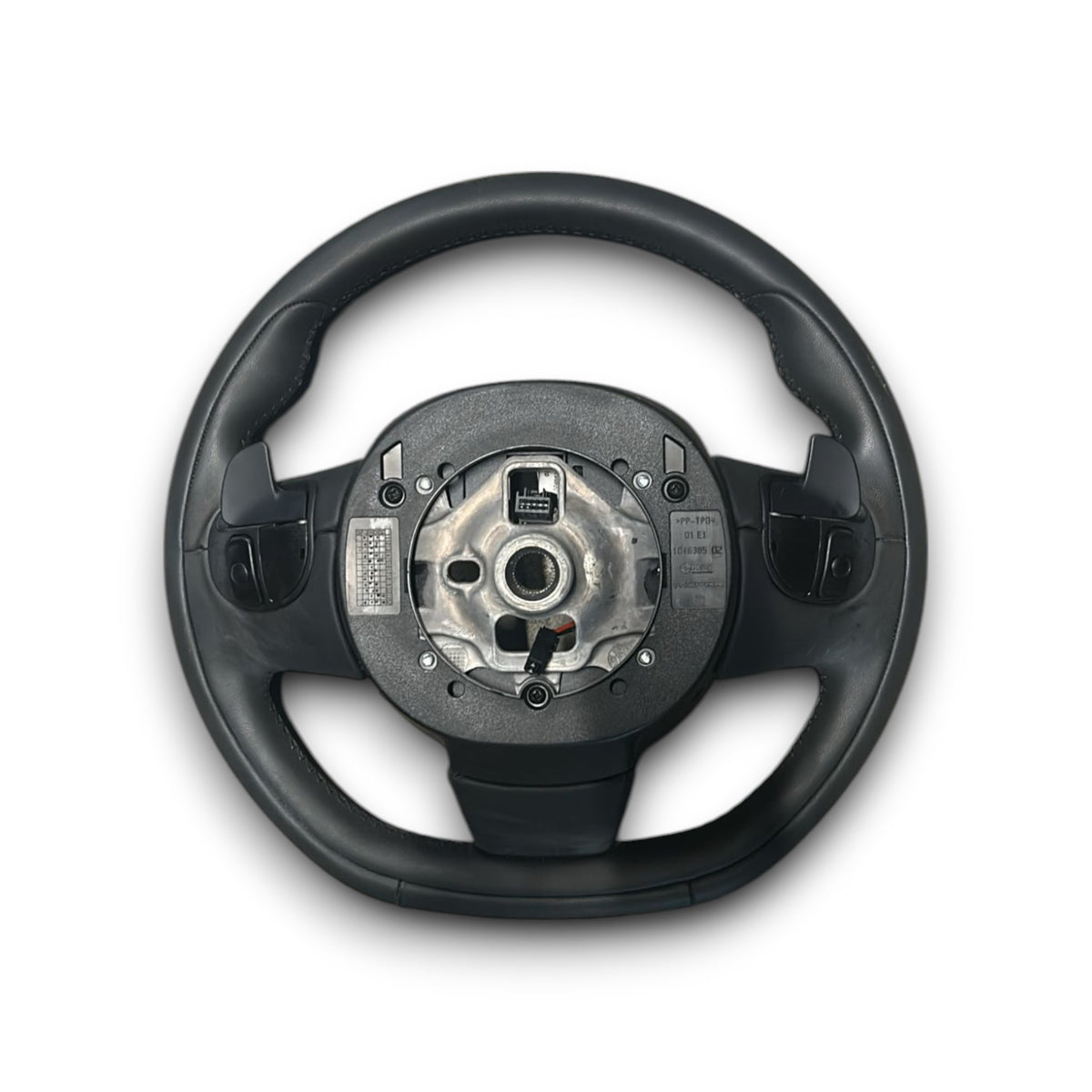 Steering Wheel / Flat Leather Steering Fiat 500 X code.1041989 (2014 > ) + Steering Wheel Controls and Paddles - F&P CRASH SRLS - Used Spare Parts